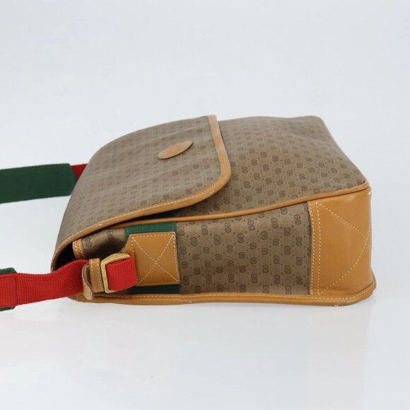 GUCCI Micro GG Supreme Web Sherry Line Bag PVC Beige 019 39 0151 Auth gh1131 - Picture 6 of 16